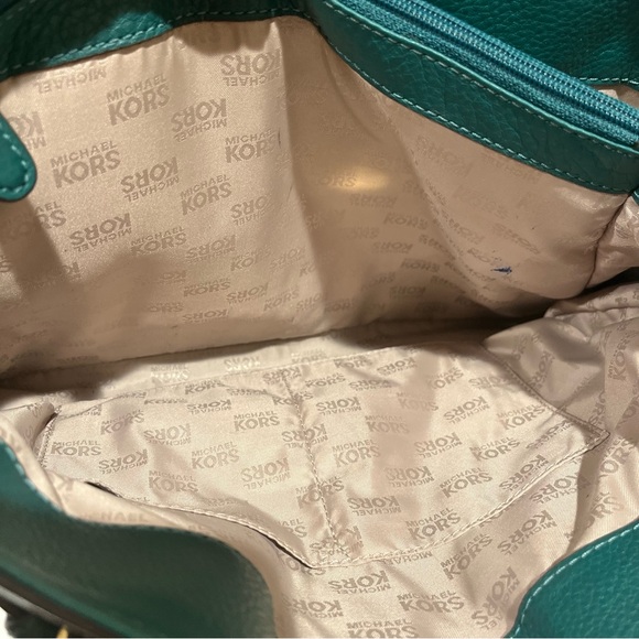 Michael Kors Hamilton East West Sea Green Pebbled Leather Bag/Tote EUC - Picture 13 of 13